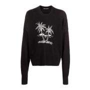 Trainingsshirt, Zwarte Sweatshirt voor Stijl en Comfort Palm Angels , ...