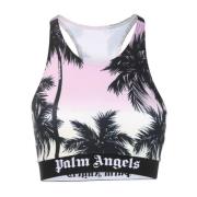 Roze Zonsondergang Logo Mouwloze Top Palm Angels , Multicolor , Dames