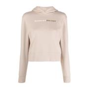 Beige Logo Print Sweaters Palm Angels , Beige , Dames