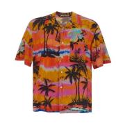 Korte Mouw Overhemden - Casual Collectie Palm Angels , Orange , Heren