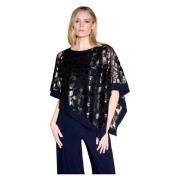 Flatterende V-Hals Ruches Blouse Joseph Ribkoff , Blue , Dames