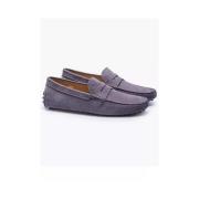 Grijze Nubuck Mocins met Gestikte Flap en Plateau - Maat 8 Tod's , Pur...