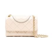 Beige Leren Portemonnee met Decoratieve Stiksels Tory Burch , Beige , ...