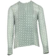 Zijden blouse met kettingprint Tory Burch , Green , Dames