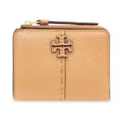 Leren portemonnee met logo Tory Burch , Brown , Dames