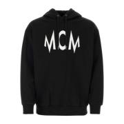 Zwarte katoenen sweatshirt - Klassieke stijl MCM , Black , Heren