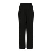 Sonar Linnen Broek met Wijde Pijpen Neo Noir , Black , Dames