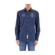 Herenoverhemd van poplin - Navy La Martina , Blue , Heren