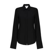 Zwarte Katoenen Elastan Shirts Sportmax , Black , Dames