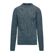 Heren Pullover met Diamantpatroon van Wolmix BomBoogie , Blue , Heren