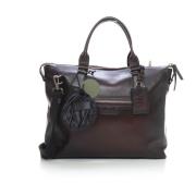 Executive leather satchel The Jack Leathers , Brown , Heren