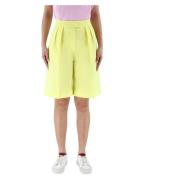 Op maat gemaakte katoenen shorts met Plissetto-detail Msgm , Yellow , ...