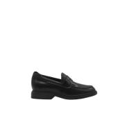 Zwarte leren loafers met reliëf monogram Hogan , Black , Heren