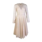 Ivory Embellished Tulle Dress Lardini , White , Dames