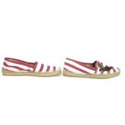 Gestreepte Canvas Bij Bloem Espadrilles Gucci Vintage , Pink , Dames