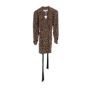 Leopard Print Wrap Playsuit Diane Von Furstenberg , Multicolor , Dames