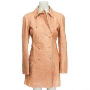 Pre-owned Leather outerwear Prada Vintage , Beige , Dames