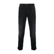 Slim Blauw-Zwart Denim Jeans voor Heren PT Torino , Black , Heren