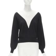 Pre-owned Wool tops Chanel Vintage , Black , Dames