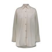 Stijlvolle Mega Size Dry Denim Shirt Courrèges , White , Dames