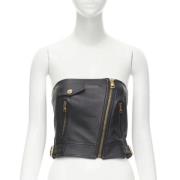 Pre-owned Leather tops Versace Pre-owned , Black , Dames