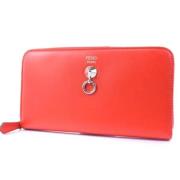 Pre-owned Leather wallets Fendi Vintage , Orange , Dames