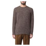 Stijlvolle Crew Neck Gebreide trui Drumohr , Brown , Heren