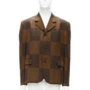 Pre-owned Wool outerwear Louis Vuitton Vintage , Brown , Dames