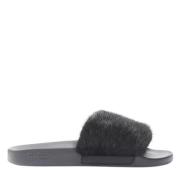 Pre-owned Fur sandals Givenchy Pre-owned , Black , Dames