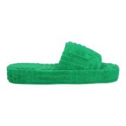 Groene katoenen resort spons slippers Bottega Veneta , Green , Dames