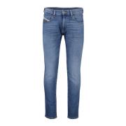 Blauwe Denim Slim Fit Jeans Diesel , Blue , Heren