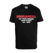 Bedrukt Logo T-shirt Dsquared2 , Black , Heren