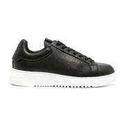 Zwarte gesloten sneakers voor heren Emporio Armani , Black , Heren