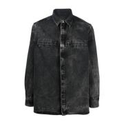 Zwarte Denim Overhemd - Upgrade Jouw Garderobe Givenchy , Black , Here...