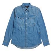 Overhemd- GS Slim FIT Denim Shirt G-star , Blue , Heren