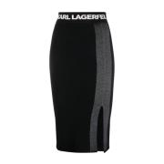 Lightweight Fine Knit Rok Karl Lagerfeld , Black , Dames