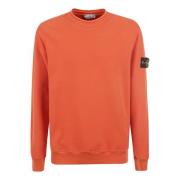 Zware Stretch Katoenen Truien Stone Island , Orange , Heren