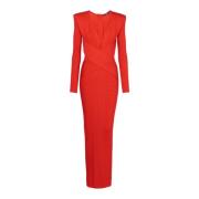 Bodycon jurk van gebreide stof Balmain , Red , Dames