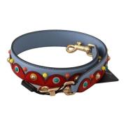 Blauwe Leren Schouderband voor Vrouwen Dolce & Gabbana , Blue , Dames