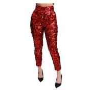 Rode Pailletten Korte Broek Dolce & Gabbana , Red , Dames