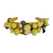 Lemons Sicily Kristallen Haarband Dolce & Gabbana , Yellow , Dames
