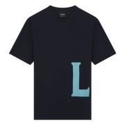 SS T-Shirt - LS Model Lyle & Scott , Blue , Heren