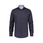 Donkerblauw Slim Fit Casual Overhemd A fish named Fred , Blue , Heren