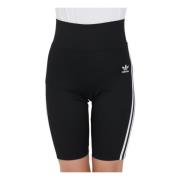 Zwarte adicolor Dames Shorts met Contrasterende Banden Adidas Original...