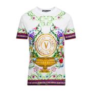 Bloemen Barok Print T-Shirt Versace Jeans Couture , Multicolor , Dames