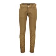 Bruine effen katoenen broek Alberto , Brown , Heren