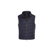 Gilet van wol en kasjmierflanel met ganzendons Moorer , Blue , Heren