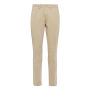 Stretch Katoenen Gabardine Broek Boggi Milano , Beige , Heren