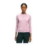 Roze Merino-Wollen Cardigan Cardigan Brooks Brothers , Pink , Dames