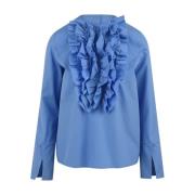 Heldere Blauwe Poplin Overhemd Douuod Woman , Blue , Dames